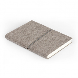Address Book FILZDUETT felt nature/elastic grey | DIN A 5, 144 sheet