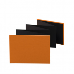 Leporello LEINEN orange | 18 x 13 cm, landscape format, for 14 photos black