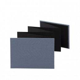 Leporello LEINEN night blue | 18 x 13 cm, landscape format, for 14 photos black