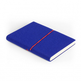 Notebook FILZDUETT felt blue/elastic red | A 5, 144 sheet blank